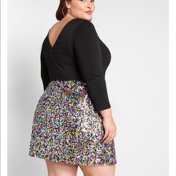NWT: Hutch x Modcloth Absolute Intrigue Twofer Sequin Dress - Picture 2 of 11